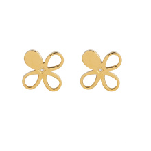 E-682 xuping fashion 24k gold color stainless steel flower shape ladies stud earrings